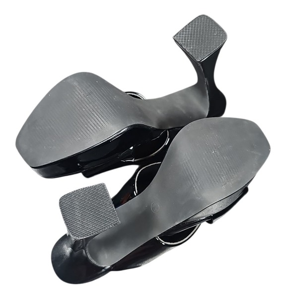 Liliana Platform Heels‎ Mules Criss Cross Open Toe Party Shoes Black 7.5 Nwot - Picture 7 of 9